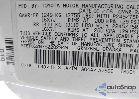 2006 Toyota Tacoma Prerunner V6 from USA, damaged, VIN 5TETU62N76Z282949